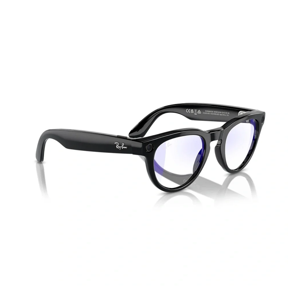 Rayban Stories, RW4003 Clear Round Shiny Black Frame